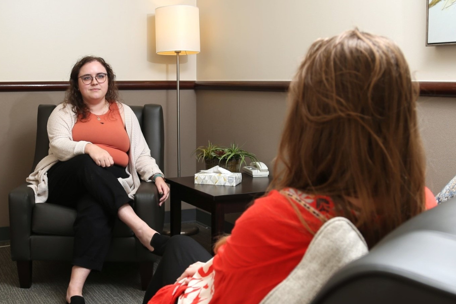 woman listening during counseling session