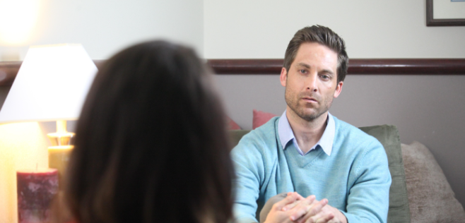 Man in counseling session